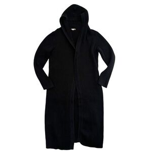 J.Crew Ribbed Black Cotton Duster Sweater Size Large 90s Y2K